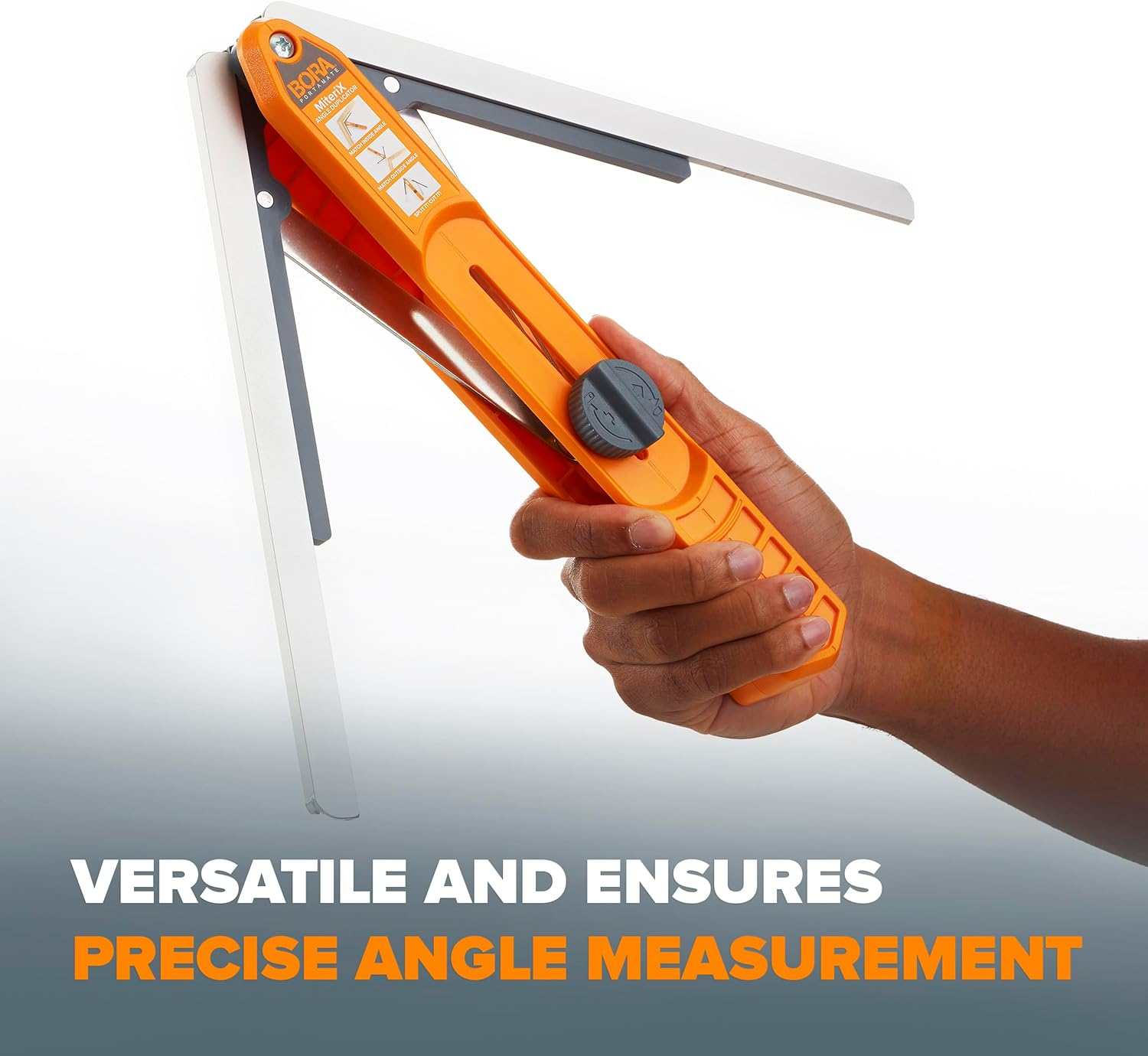 BORA 530401 Miterix Angle Duplicating Tool. Miter Duplicator/Angle Measuring Tool That Splits in Half so You Can Transfer the Exact Miter Angle to Your Miter Saw, Red/Silver image number 1
