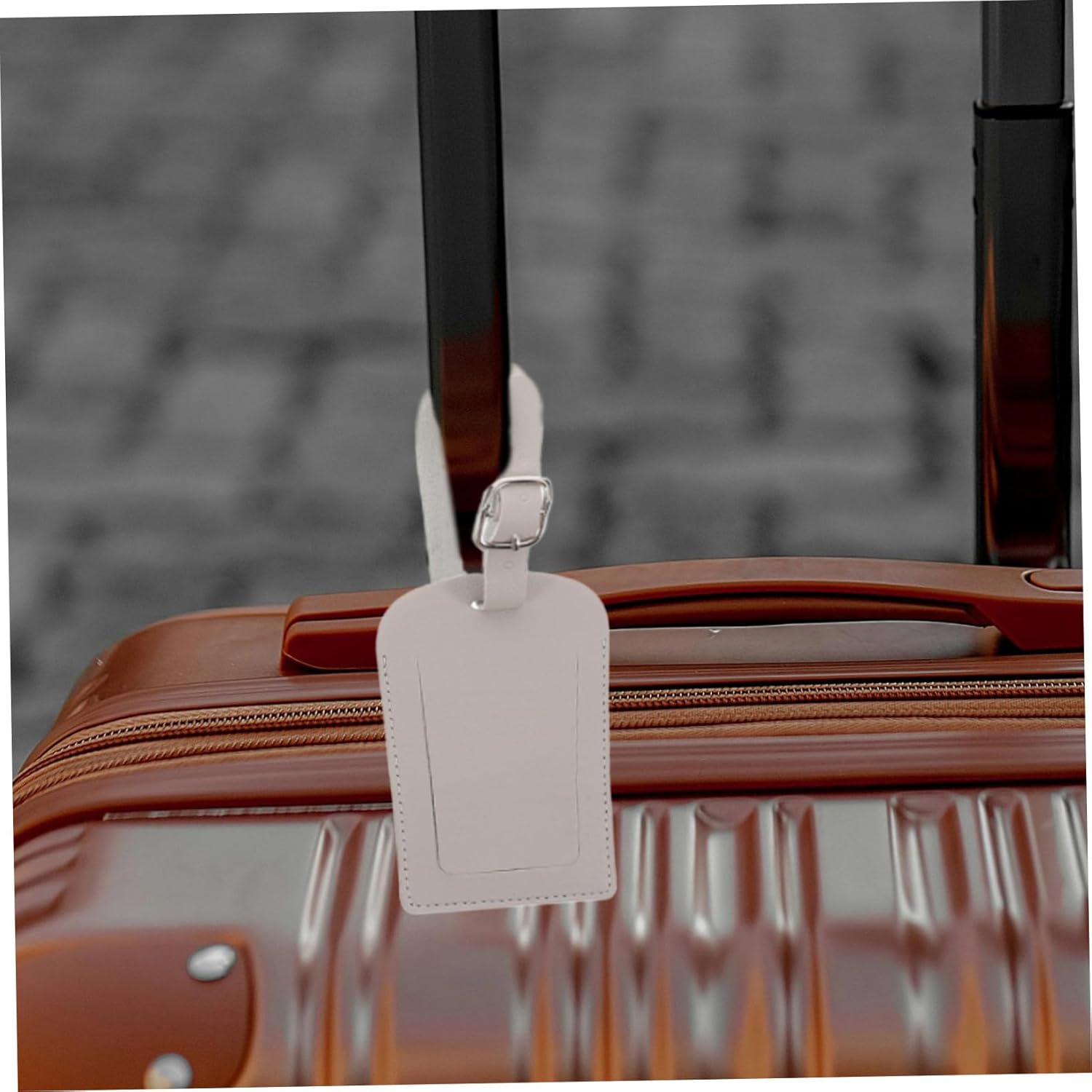 GAROZATION 3Pcs Pu Leather Luggage Tags for Suitcases Privacy Protection Travel Bag Labels Classic Baggage Id Tags for Travel