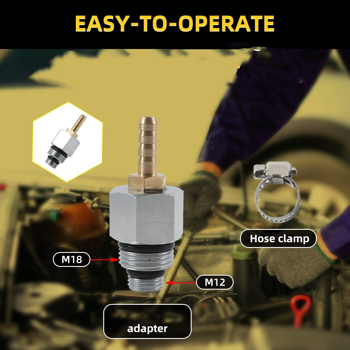 CMTOOL Exhaust Back Pressure Tester Kit with 6-Foot Hose, Gauge, Car Adapter (M12&M18) image number 5