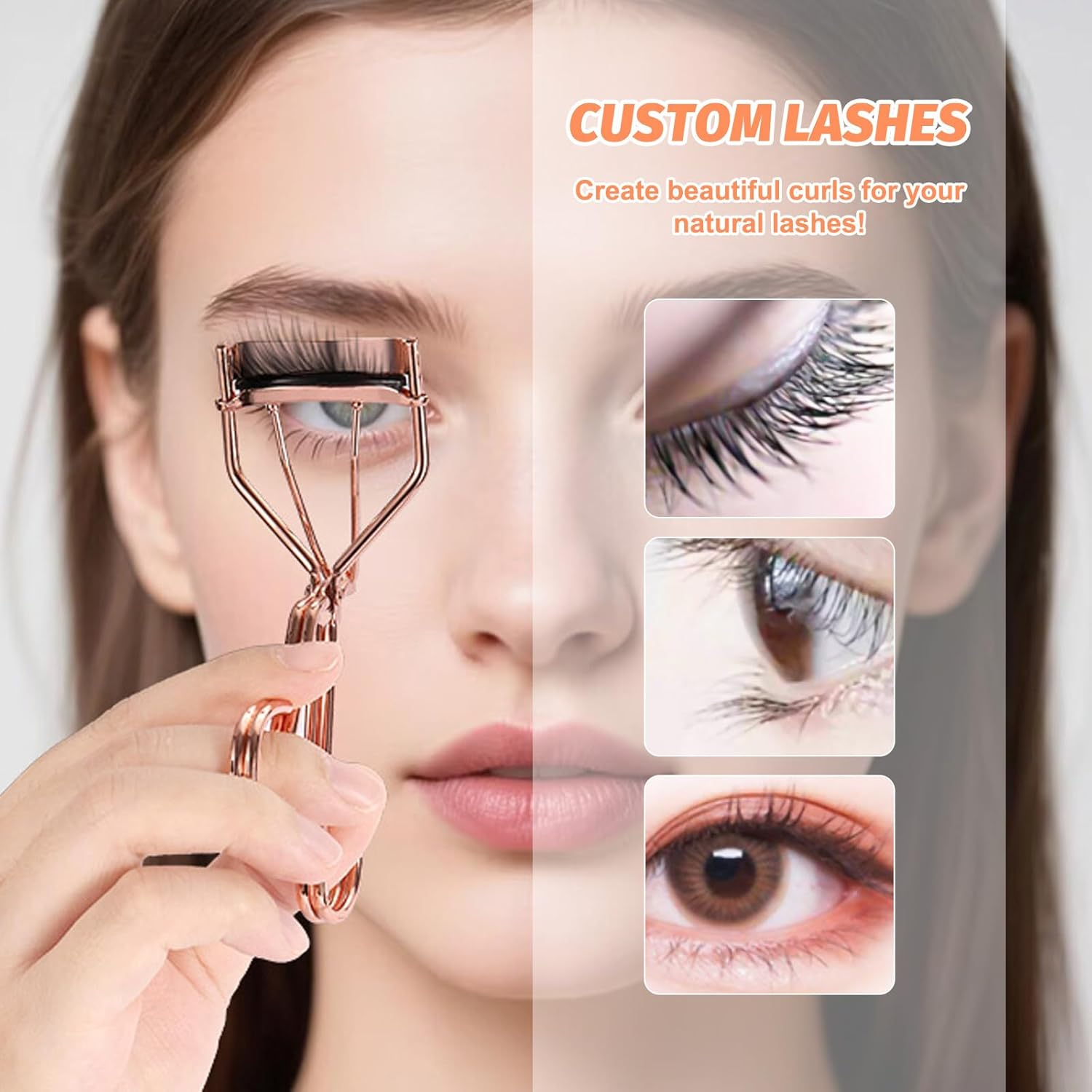 Eyelash Curler Set - Upper and Lower Lash Curlers with 6 Replacement Pads - Premium Metal Eyelash Curling Tool - Elegant Gift Box Included for Stunning Lashes（Rose Gold） image number 6