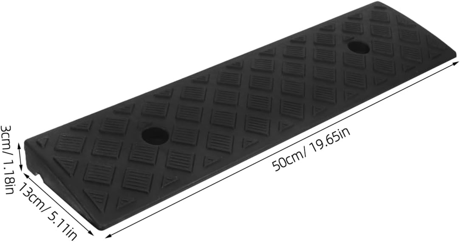 Vaguelly Door Sill Mat 2Pcs Rubber Ramp 2 Inch Height Black Anti-Slip Durable Car Driveway Curb Ramp for Garage Steps Sidewalks Motorcycle Wheelchair image number 5