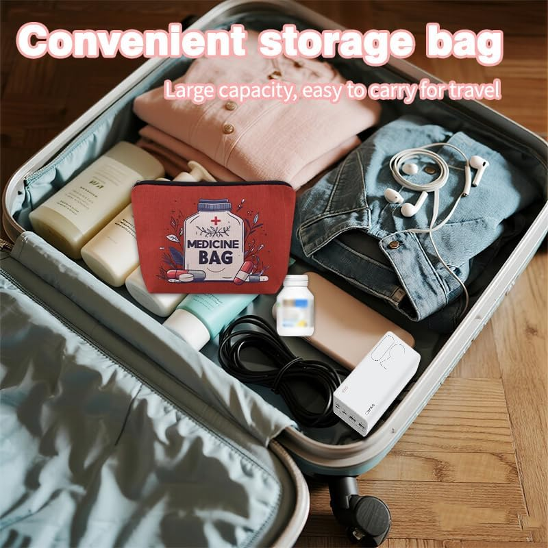 Medical Bag Organizer Pouches Nurse Practitioner Gifts Bag Drug Pill Organizer Physician Assistant Pharmacy Student Patients Travel Makeup Bag Doctor of Nursing Practice Graduation Gifts Pouch Bags - Elastic Silicone Cable Straps Cord Organizer image number 7