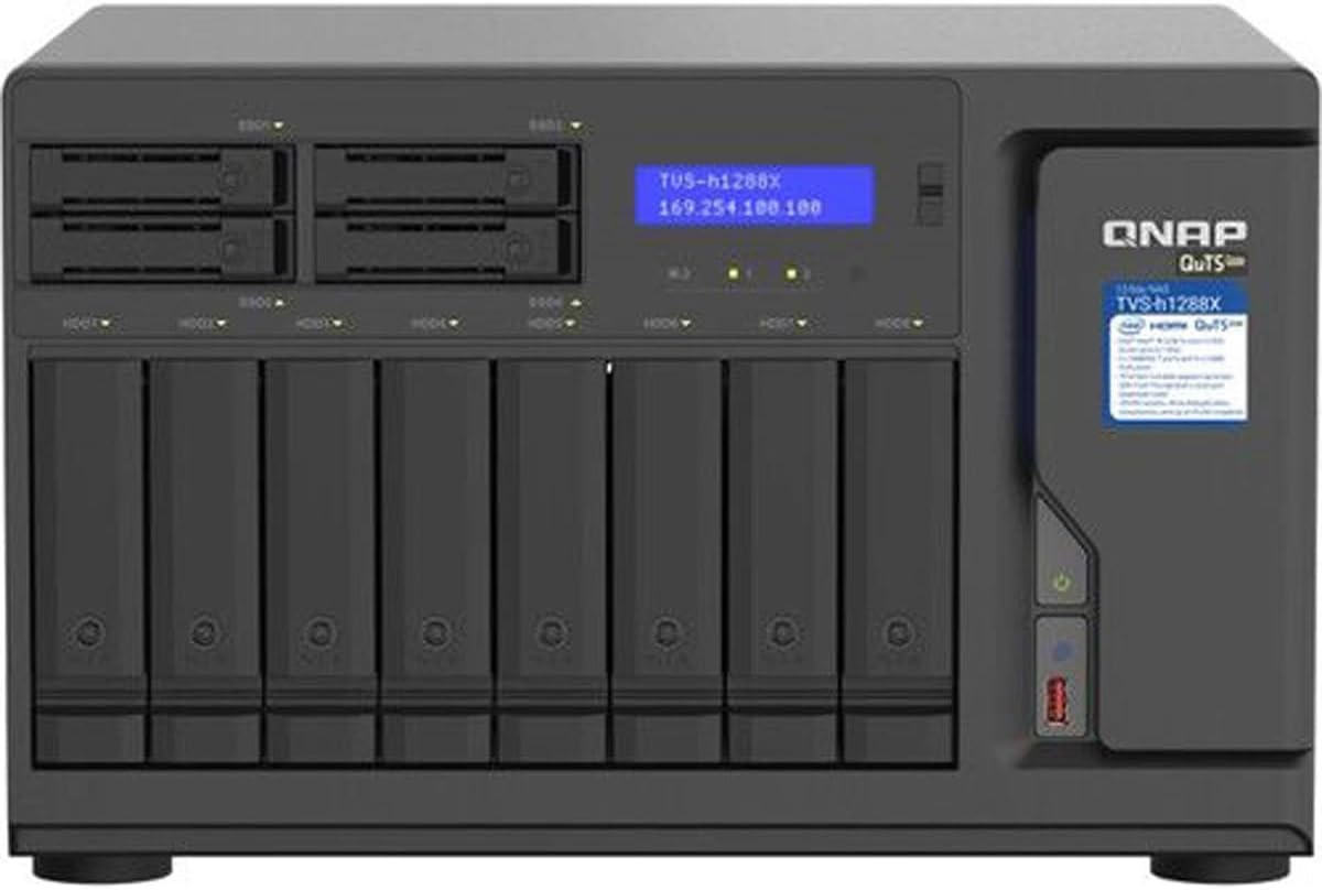 QNAP Tvs-H1288X-W1250-16G High-Speed Media NAS with Intel&reg; Xeon&reg; W-1250 CPU and Two 10Gbe Ports