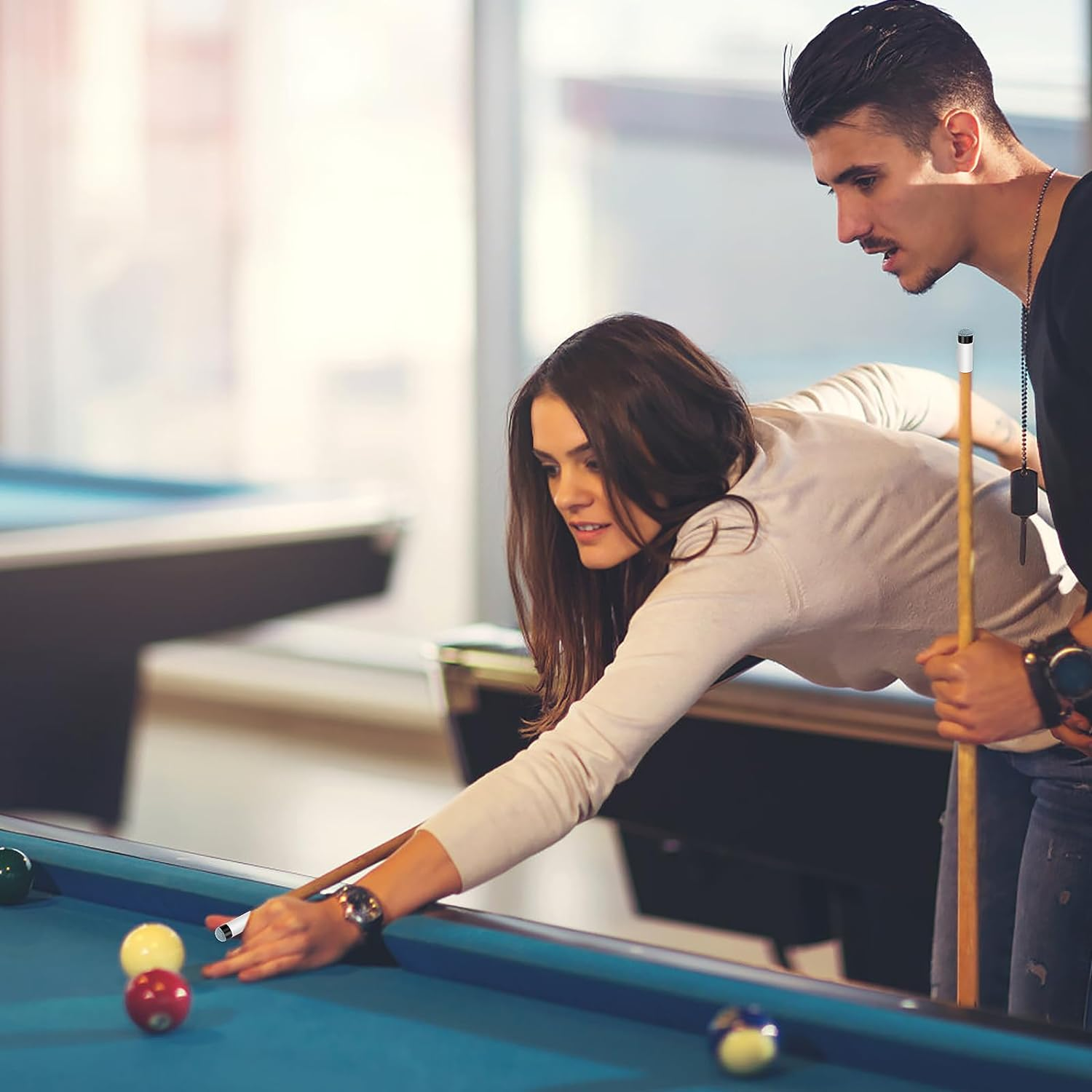 Prasacco 10 Sets Billiard Cues Tips Replacement with White Pool Cue Stick Ferrules, Screw on Pool Cue Tips Pool Stick Tips, 12Mm (Blue) image number 6