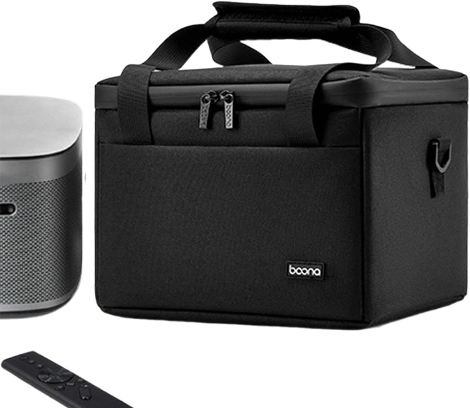 Nonmifyr Projector Case Carry Pouch Protection Stylish with Compartments Dividers Hard Carrying Case Travel Carrying Bag Photographer, Black - Black image number 3