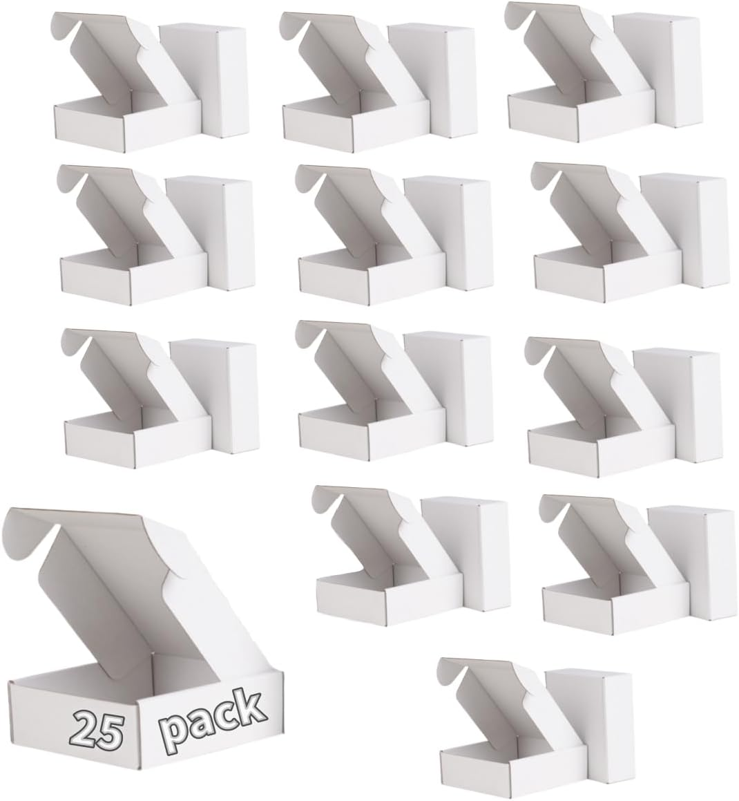 HIDOSNG White Corrugated Cardboard Shipping Boxes, 150X100X40Mm Mailing Cardboard Shipping Packaging Boxes for Small Business, Packing, Mailing, Storing, Posting (25PCS) image number 4
