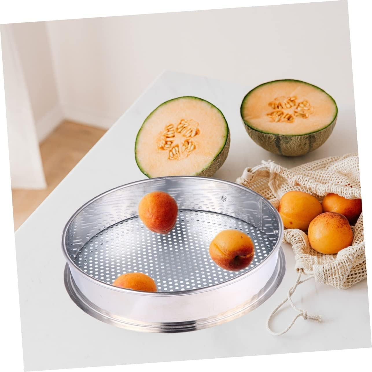 YARNOW 3Pcs Stainless Steel Mesh Sieve Garden Soil Sifter Fossicking Sieve for Soil Strainer image number 4