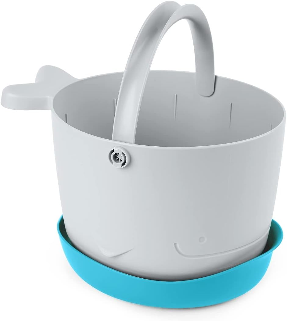Skip Hop Moby Bath Toy Bucket - Baby Bath Toy Organiser with Drainage Holes, Handle & Base - Bath Toys Holder and Storage Bucket for Toddlers, Kids Bathroom Accessories, Bath Tub Toy Storage image number 5