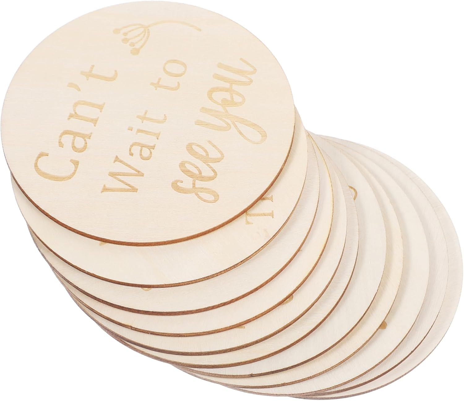 Milisten 11 Pcs Double Sided Wooden Pregnancy Weekly Milestone Discs Growth Markers Safe Smooth Finish for Newborn Photography Room Decor for Capturing Memories