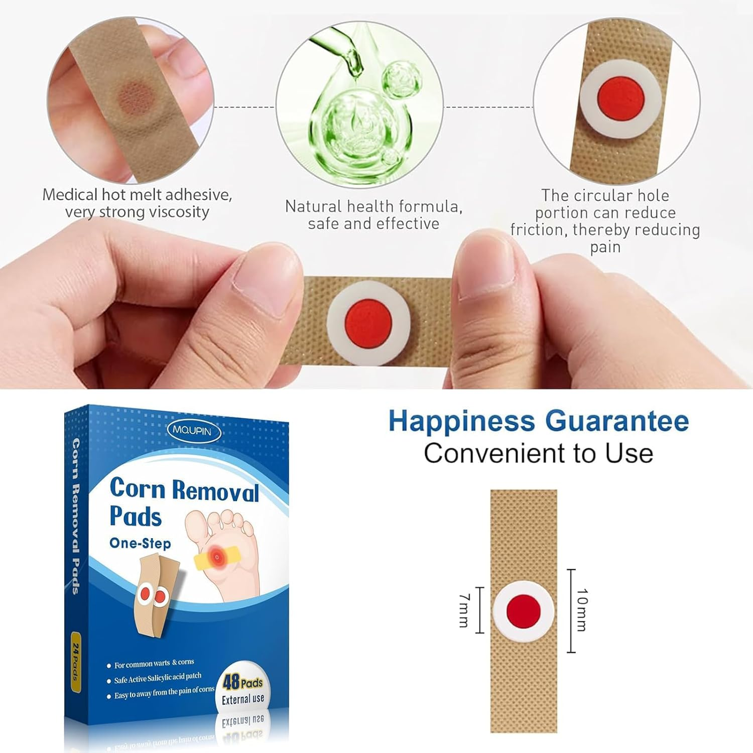 48 Count Corn Removal Pads for Feet and Toe, Corn Feet Remover for Extra Strength, Callous Remover image number 6