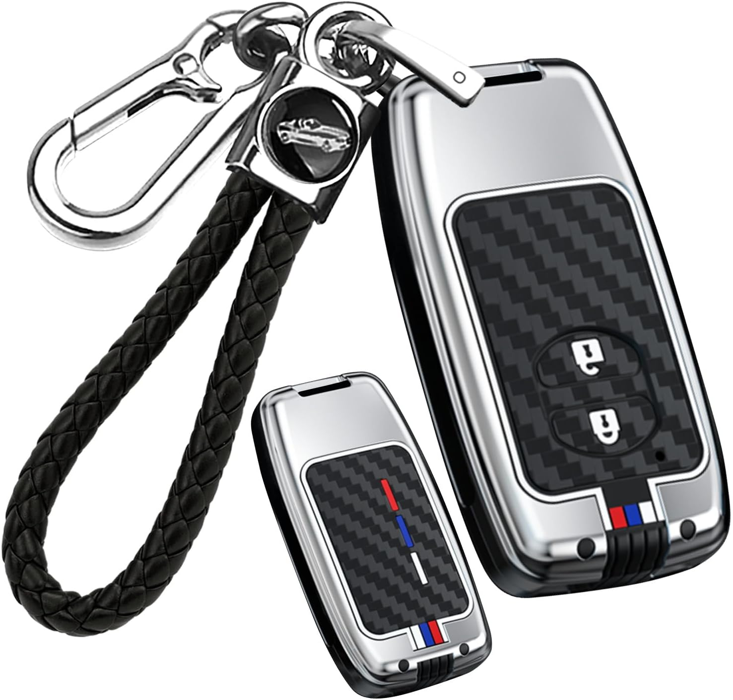 Ontto Luminous Car Key Fob Cover Fit for Toyota 4Runner Avalon Camry Corolla Land Cruiser Venza RAV4 Subaru BRZ Key Holder Metal Smart Shell Case Keyring Keychain Auto Styling Accessories