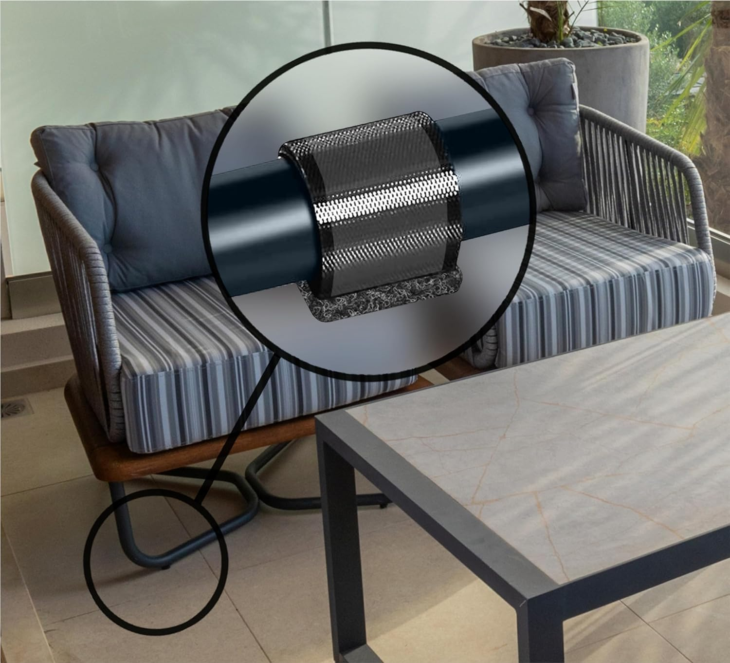 Gorillaoutdoor Sled Base Chair Floor Protectors/Wrap around Berber for Furniture with Tubular Legs and Bases (16 Pack) Wrap on Furniture Pads for Outdoor or Indoor Use