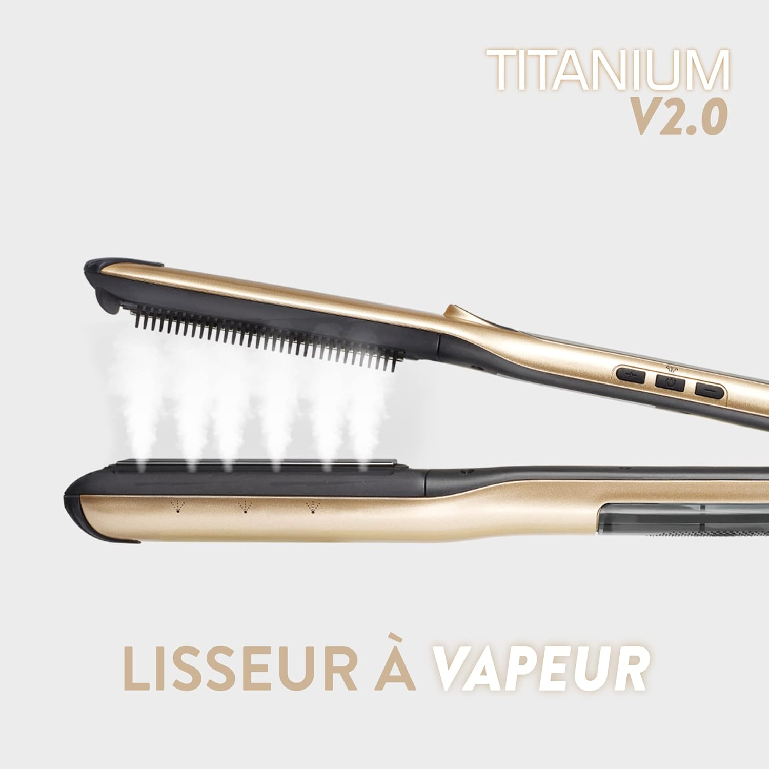 Demeliss Saint Algue Titanium V2.0 EXLUSIVE Steam Straightener Set - Includes a 2-In-1 Mat - High Performance Smoothing, Intensive Moisturising - for All Hair Types
