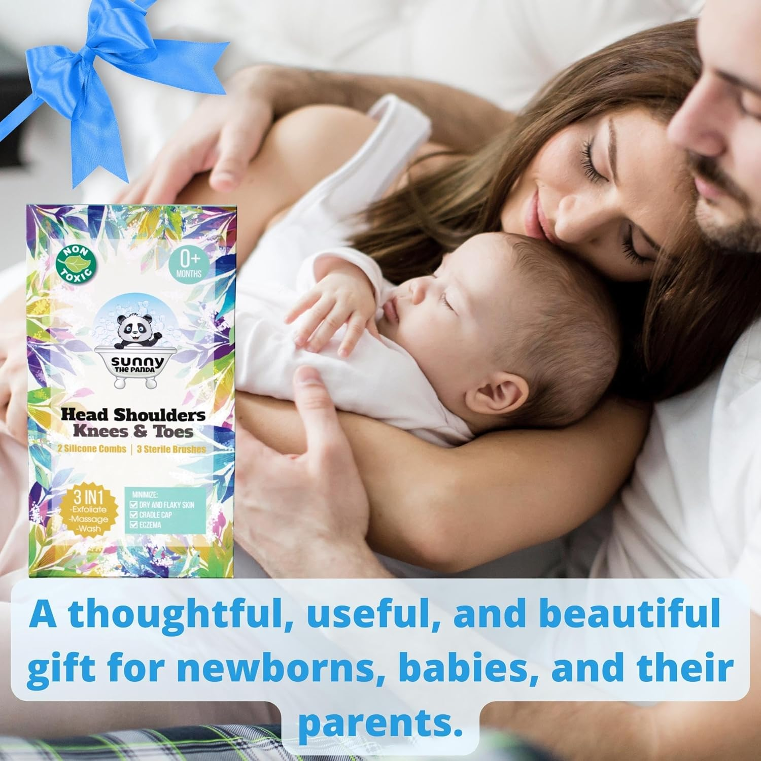 Cradle Cap Brush for Babies - Baby Sponge for Bathing Newborn Bath Essentials | Baby Brush and Comb Set Newborn - Cradle Cap Treatment | Baby Bath Sponges for Newborns (5-Pack) image number 6