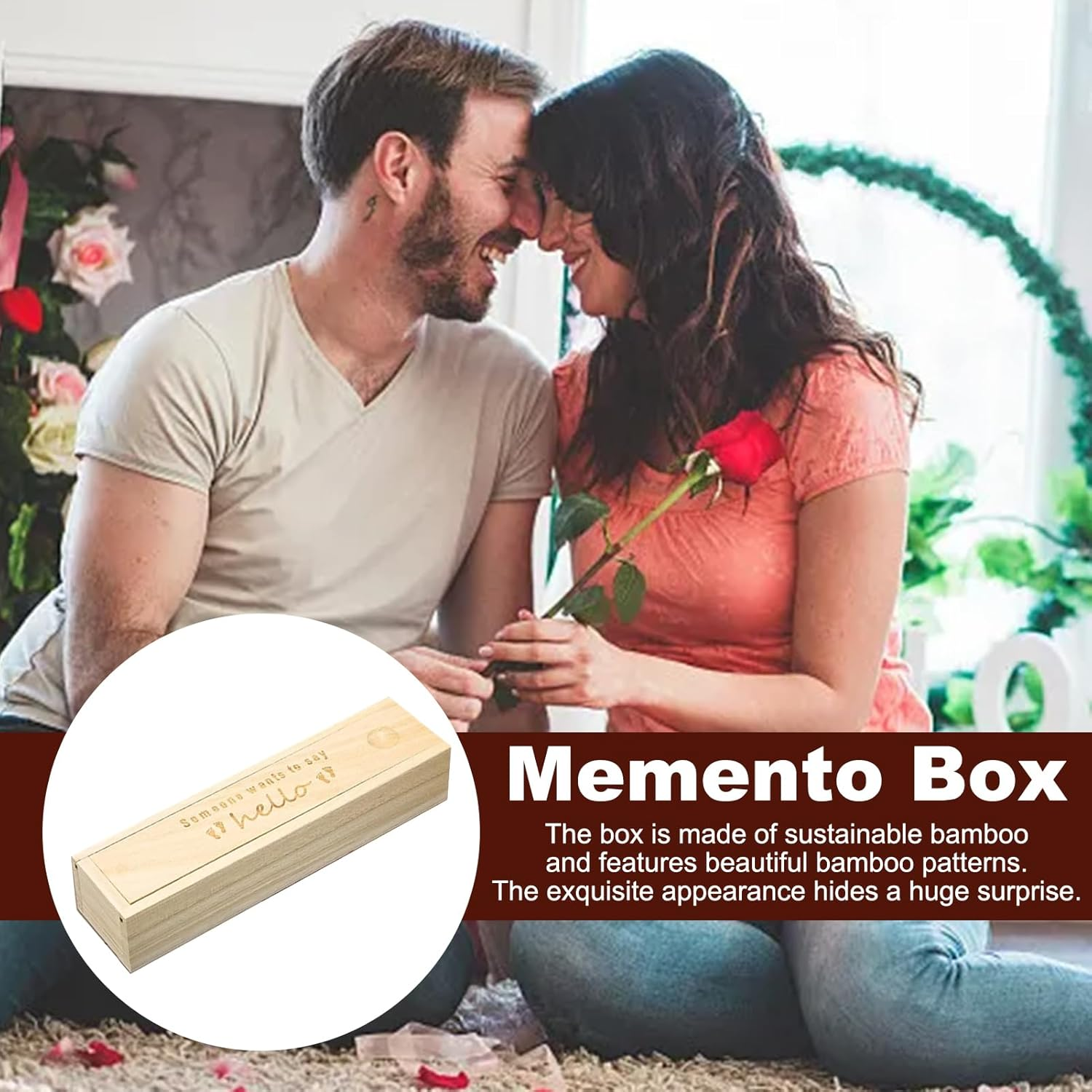 Pregnancy Test Keepsake Box | Elegant Baby Announcement Gift Box for Husband, Parents, Grandparents | Compact Memory Storage Holder for Test Stick, Baby Souvenir, Reveal image number 6