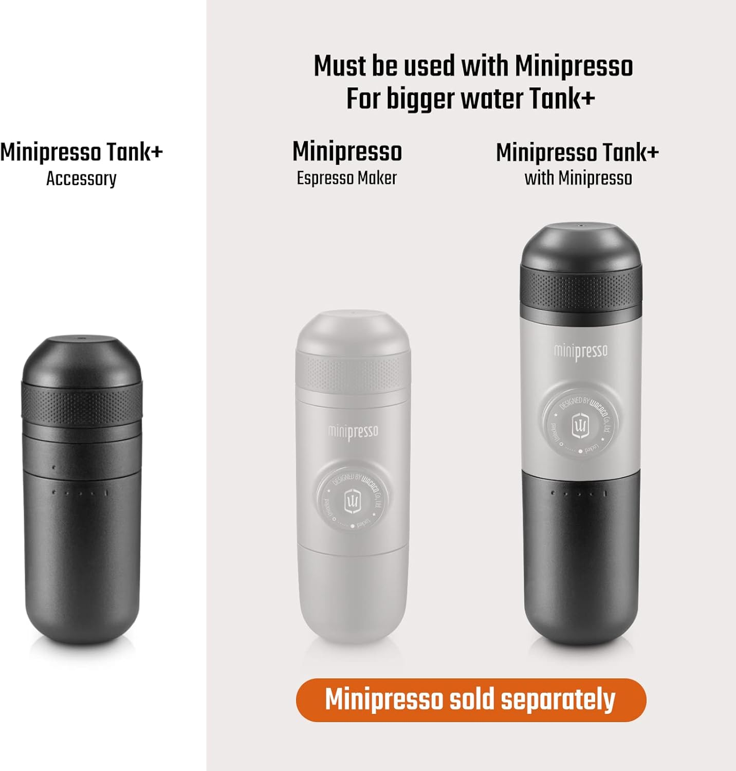 WACACO Minipresso Tank+, Accessory for Minipresso NS or Minipresso GR, Large Water Tank for Lungo Espresso image number 4