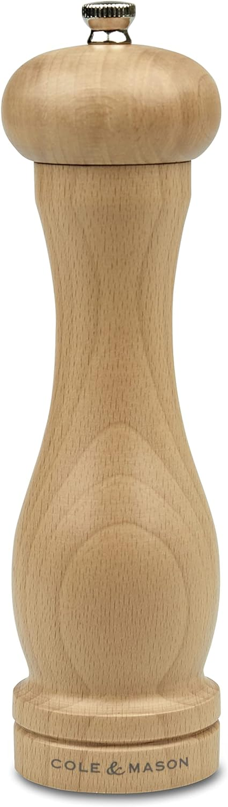 Cole & Mason Beech Capstan A8 Pepper Mill, 200Mm, Adjustable Grind Precision+ Mechanism, Beech Wood, Single, Includes 1 X Pepper Grinder image number 1