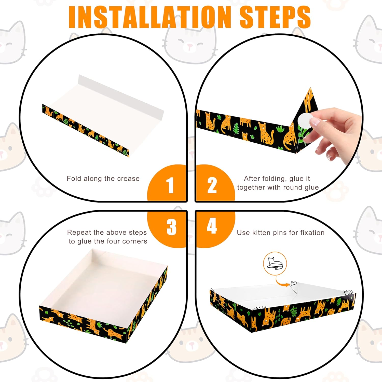 30 Pack Disposable Cat Litter Box, Foldable Paper Litter Box, Travel Cat Litter Box,Non Clumping Durable and Waterproof,Low Entry Easy Disposal,Portable(13.6X9.7X1.9 In)