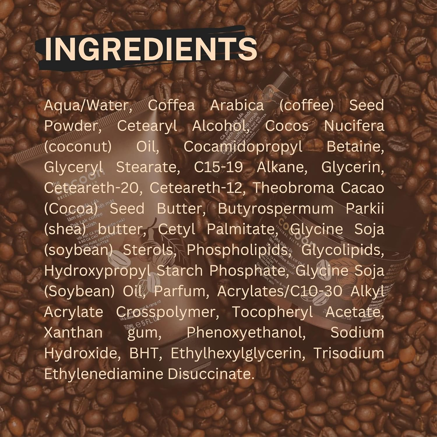 Cocoon Dak Lak Coffee Body Polish with Coconut & Shea Butter. 100% Vegan Exfoliating Scrub for Smooth & Glowing Skins | Reduce Stretch Marks, Acne & Cellulite | 200Ml image number 5