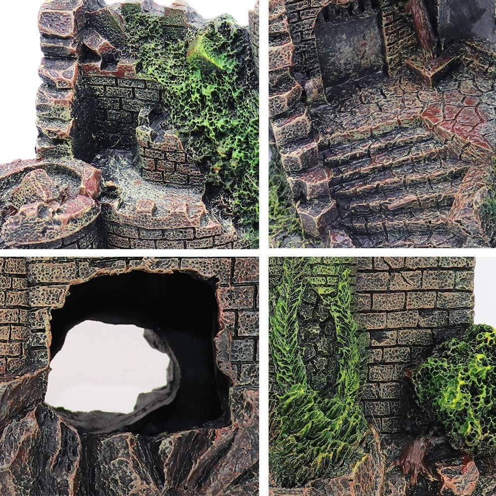 Fish Tank Castle, Aquarium Decorations Ornaments, Resin Castle Accessories for Betta Shrimp Turtle image number 5