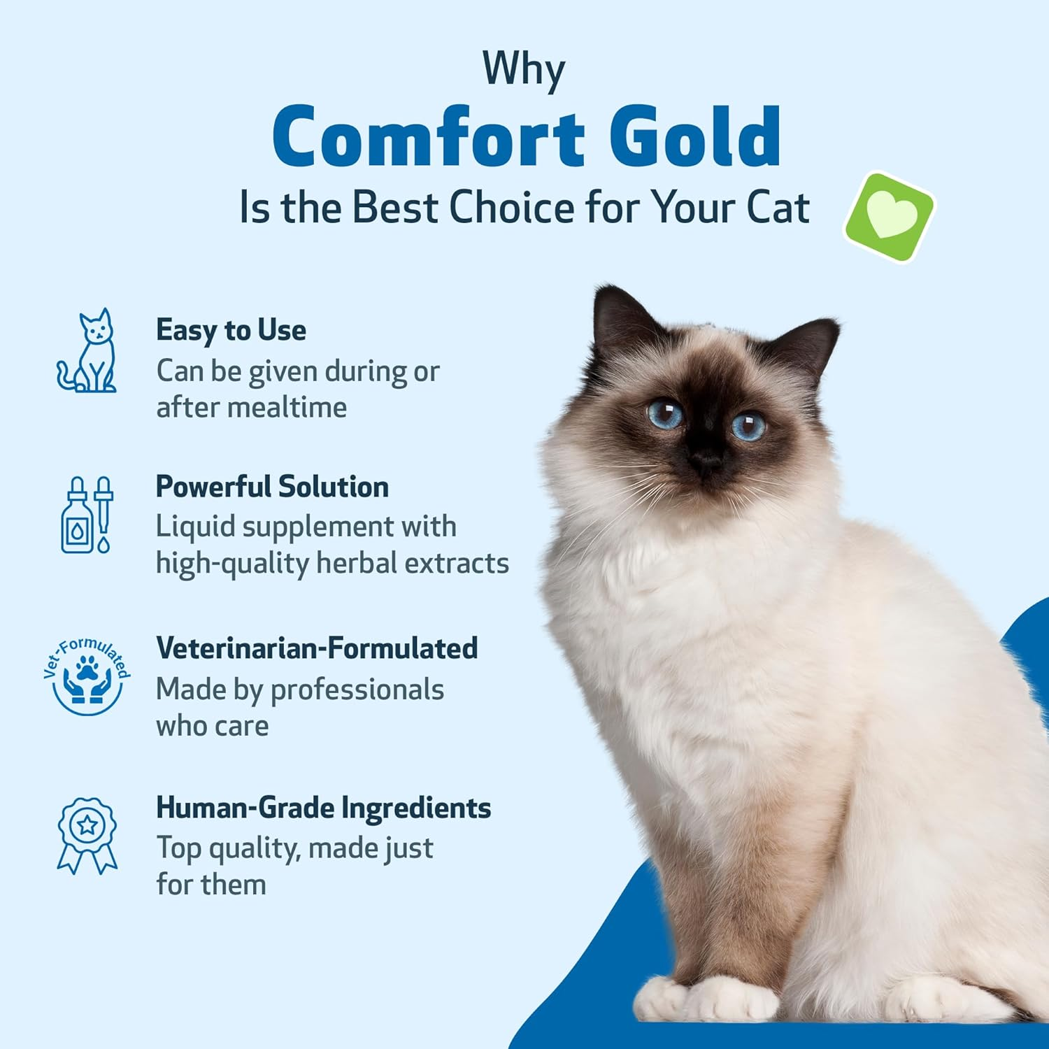 Pet Wellbeing Comfort Gold for Cats - Supports Feline Physical Comfort, Healthy Circulation, Corydalis, Turmeric - Veterinarian-Formulated Herbal Supplement 2 Oz (59 Ml) image number 3