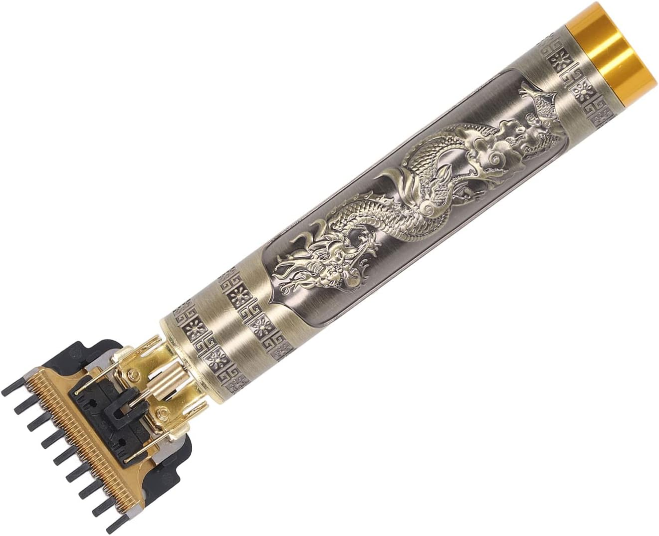 Fockety Professional Hair Trimmer, Durable Performance, Aluminium Alloy, Compact, Washable, T-Blade Hair Trimmer for Haircut (Charging Station with Dragon Pattern)