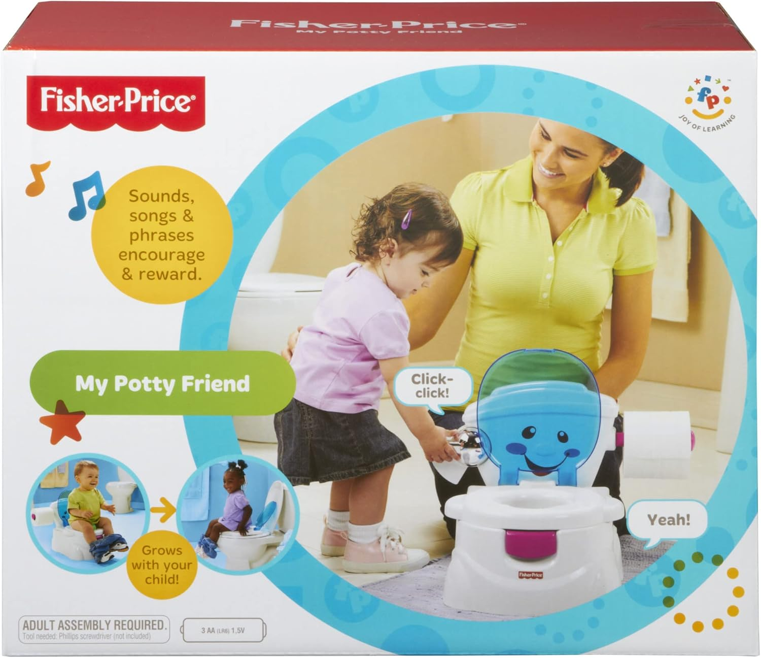 Fisher-Price Toddler Training Toilet, My Potty Friend with Sounds, Music & Splash Guard for Ages 18+ Months, P4324 - My Potty Friend image number 4