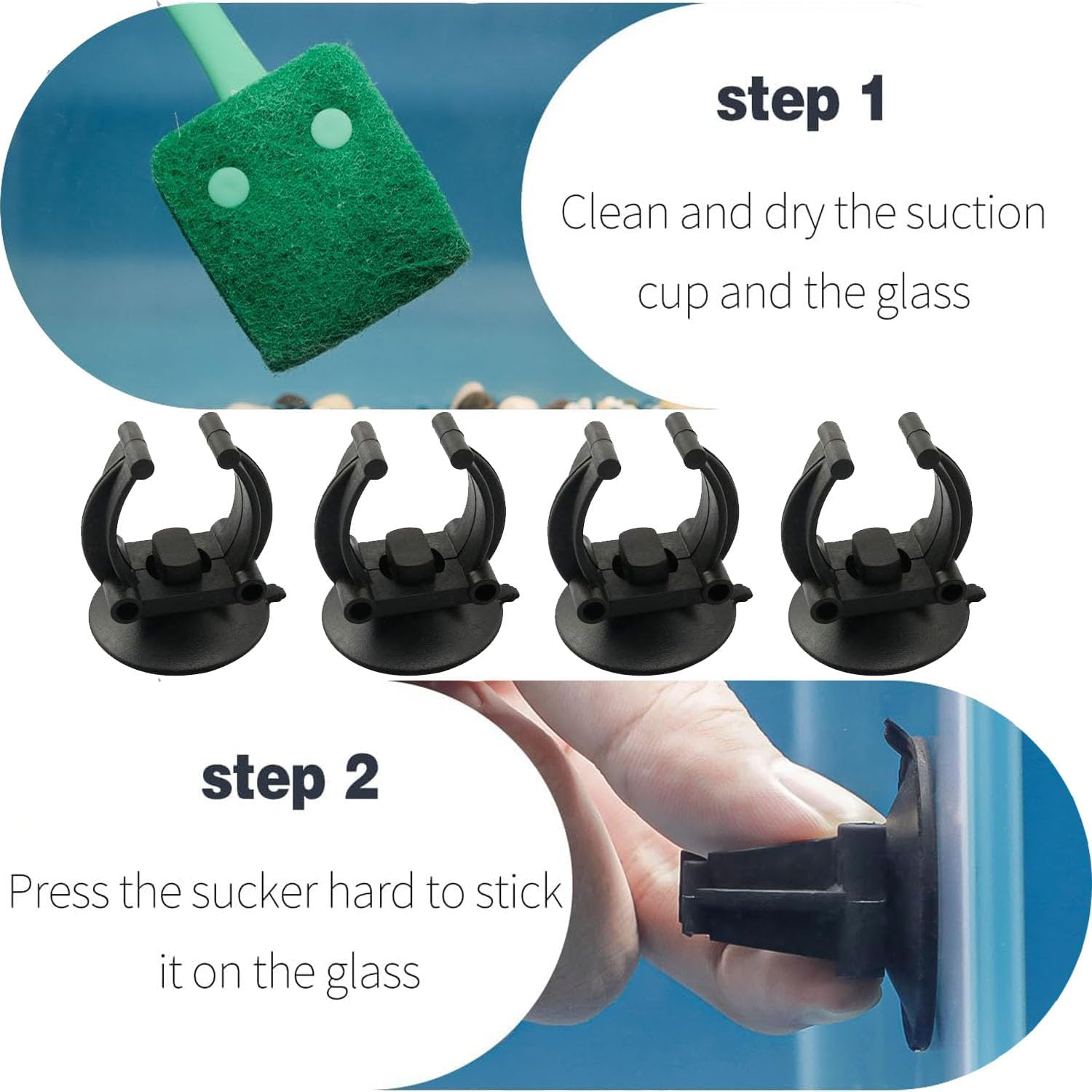 10 PCS Fish Tank Heating Rod Sucker Fixing Clip, Aquarium Fish Tank Accessories, Heater & Submersible Light Suction Cup, Use for Tank Pump, Overhead Line Tube, Pet Supplies