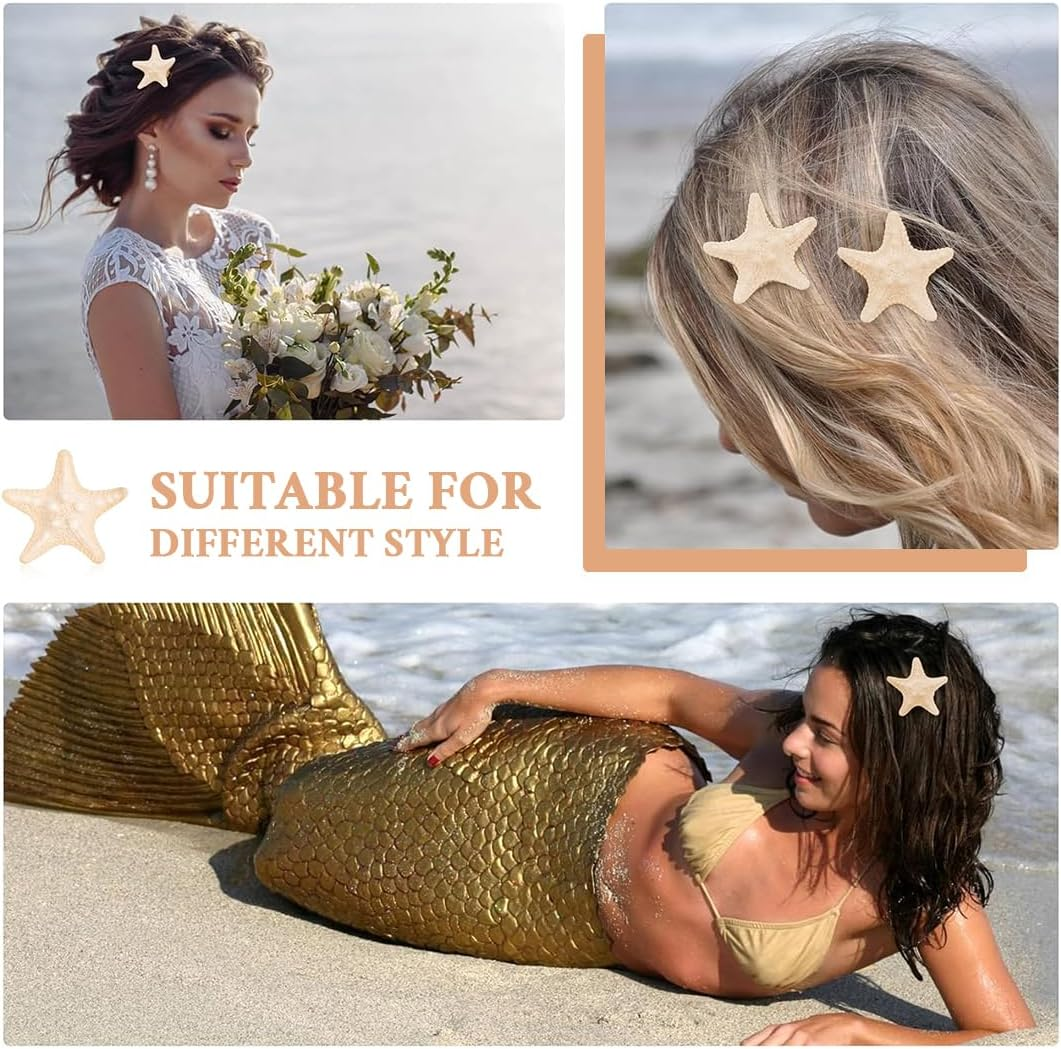 CATOR Starfish Hair Clips Kids, Pack of 10 Resin Mermaid Hair Accessories, Mermaid Hair Accessories, Children'S Hair Clips Set, Starfish Decoration for Everyday Use and Parties image number 3