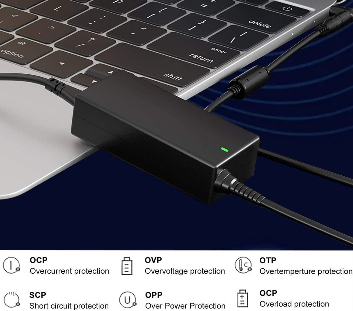 Universal Laptop Charger AC Adapter for HP Asus Acer Toshiba Dell Lenovo Fujitsu Gateway Ultrabook Chromebook IBM Compaq Samsung Sony Notebook Power Supply 18V 19V 20V 6A 90W 13 DC Tips image number 1