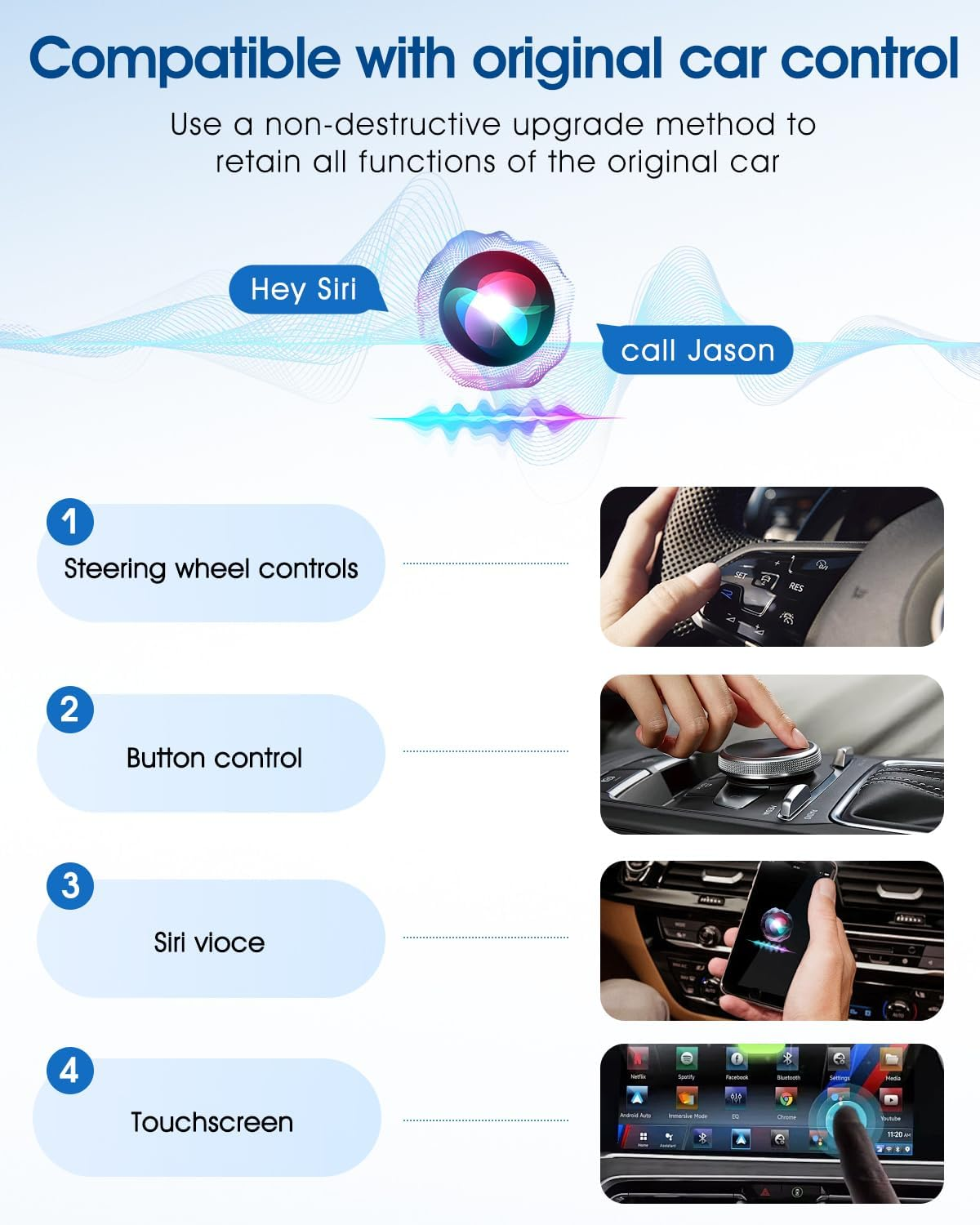 Koeay Plug and Play 2-In-1 Wireless Carplay Adapter, Mini Size, Convert Wired to Wireless Iphone and Android Carplay Adapter for Iphone Ios 10+ & Android Carplay Car Screen, Stable Control & No Delay image number 2