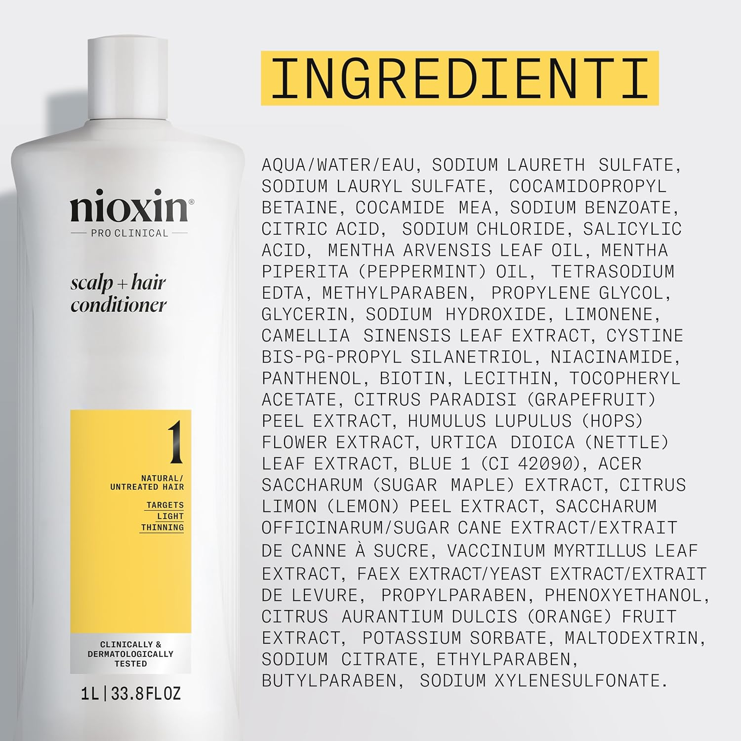Nioxin System 1 Scalp plus Hair Thickening Conditioner for Natural Hair with Light Thinning, 1000 Ml image number 4