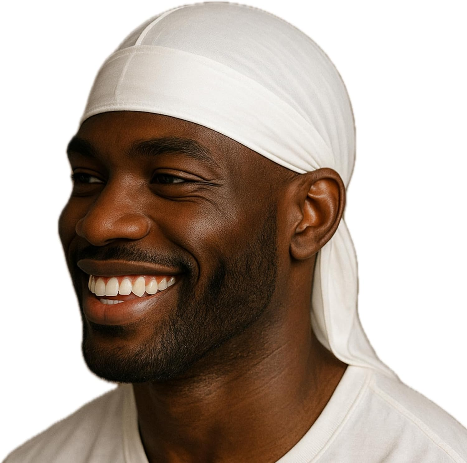 RED by KISS Premium Silky Satin DURAG Men'S Cap Doo RAG (White) image number 3