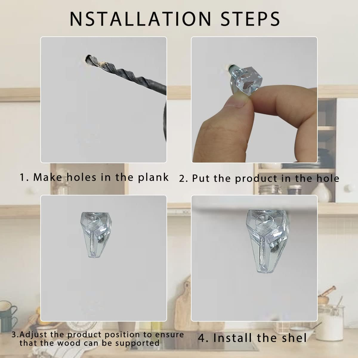 20 Pcs 5Mm Clear Plastic Cabinet Shelf Support Pins, Clear Shelf Support Pegs, Shelf Pins Clear Shelf Support Pegs, Shelf Holder Replacement Peg, Shelf Holder Bracket Steel Pins image number 2