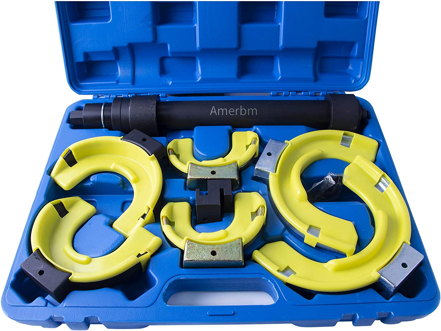 Spring Compressor Tool Macpherson Interchangeable Fork Strut Coil Extractor Tool Set with Safety Guard and Carrying Case image number 6