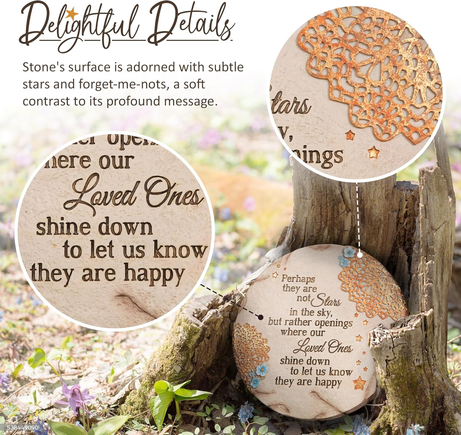 Pavilion Gift Company - Stars in the Sky - Garden Stone Bereavement Grief Loss Memorial Remembrance Loved Ones Home Garden Decor Keepsake image number 1