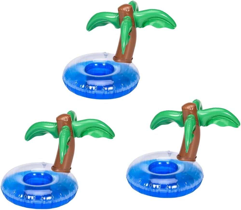 Inflatable Drink Holder, 3 Pcs Cup Pool Drink Holder Floating for Summer Pool Party image number 4