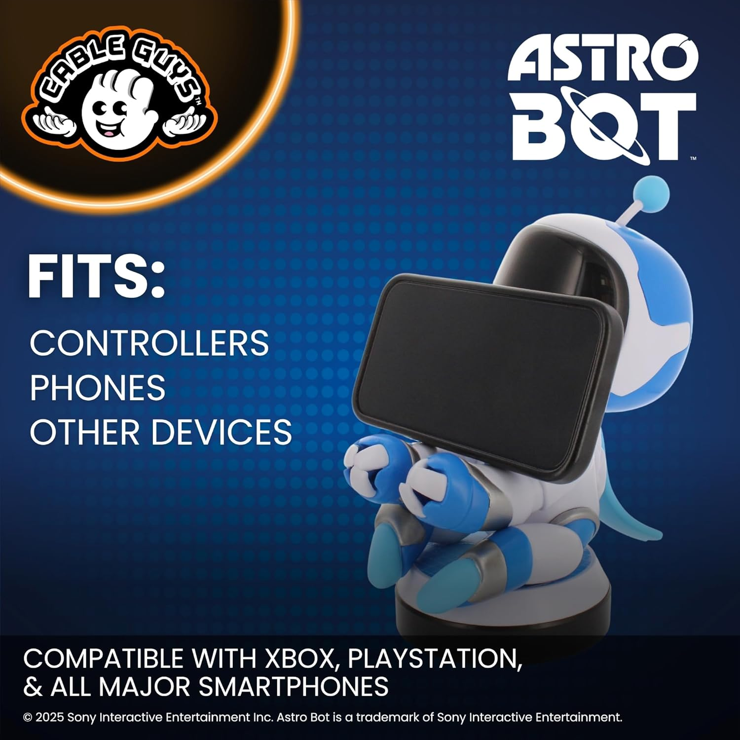 Cable Guys - Sony: Astro Bot Original Controller and Phone Holder (Xbox, Playstation, Nintendo Switch) & Phone (Iphone, Samsung, Google)