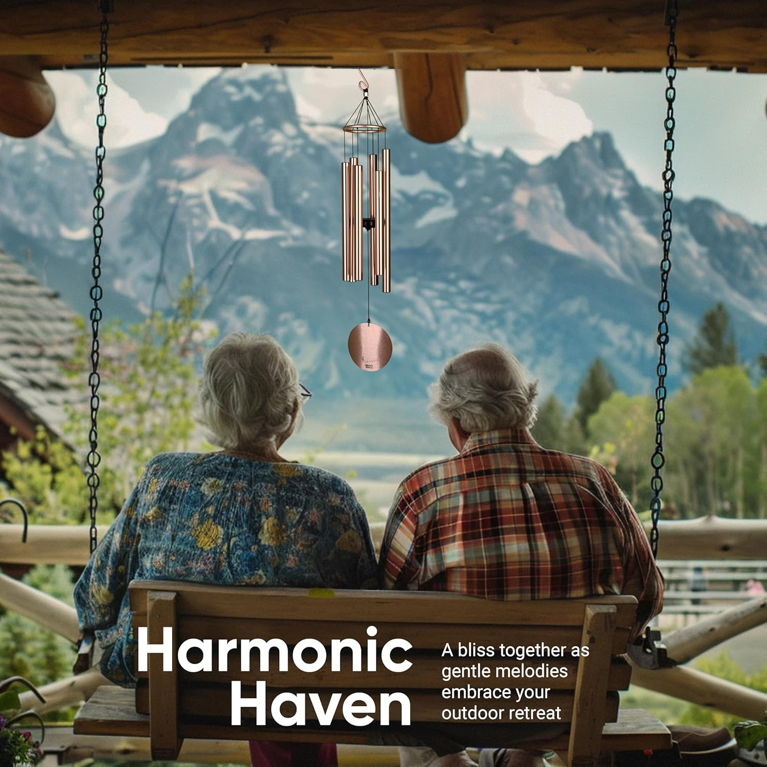 Nature&rsquo;S Melody Aureole Tunes Wind Chimes &ndash; Outdoor Windchime with 6 Tubes Tuned to E Pentatonic Scale, 100% Rustproof Aluminum, Powder Finish & S Hook Hanger for Sympathy, Memorial Gift or Zen Garden image number 1