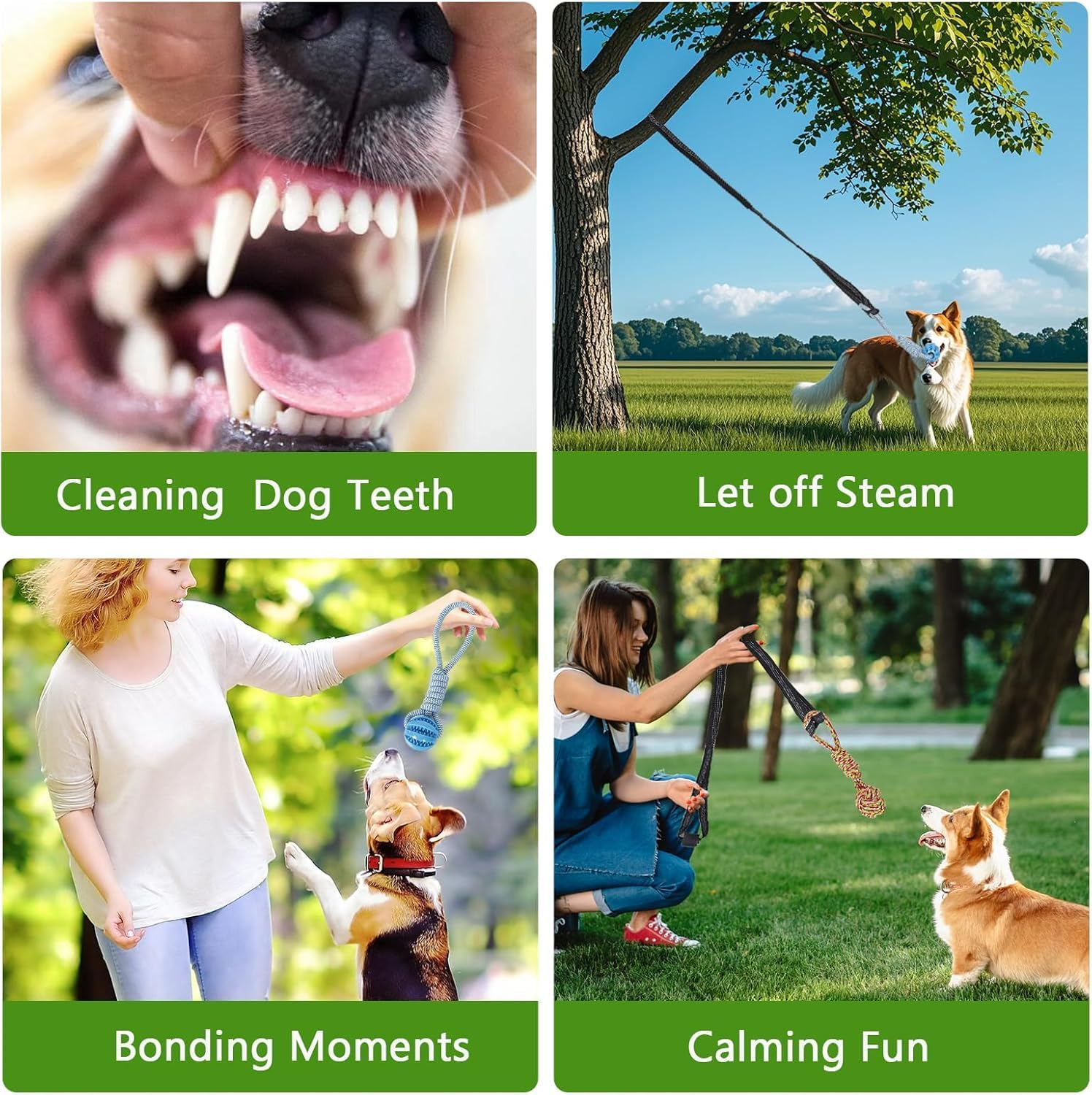 Vsgaalge Interactive Dog Toys Tug of War Dog Toy for Small Medium Dogs,Teething Rope for Teeth Cleaning,Puzzle Ball for Chewing,Dog Bungee Tug Toy Kit image number 1