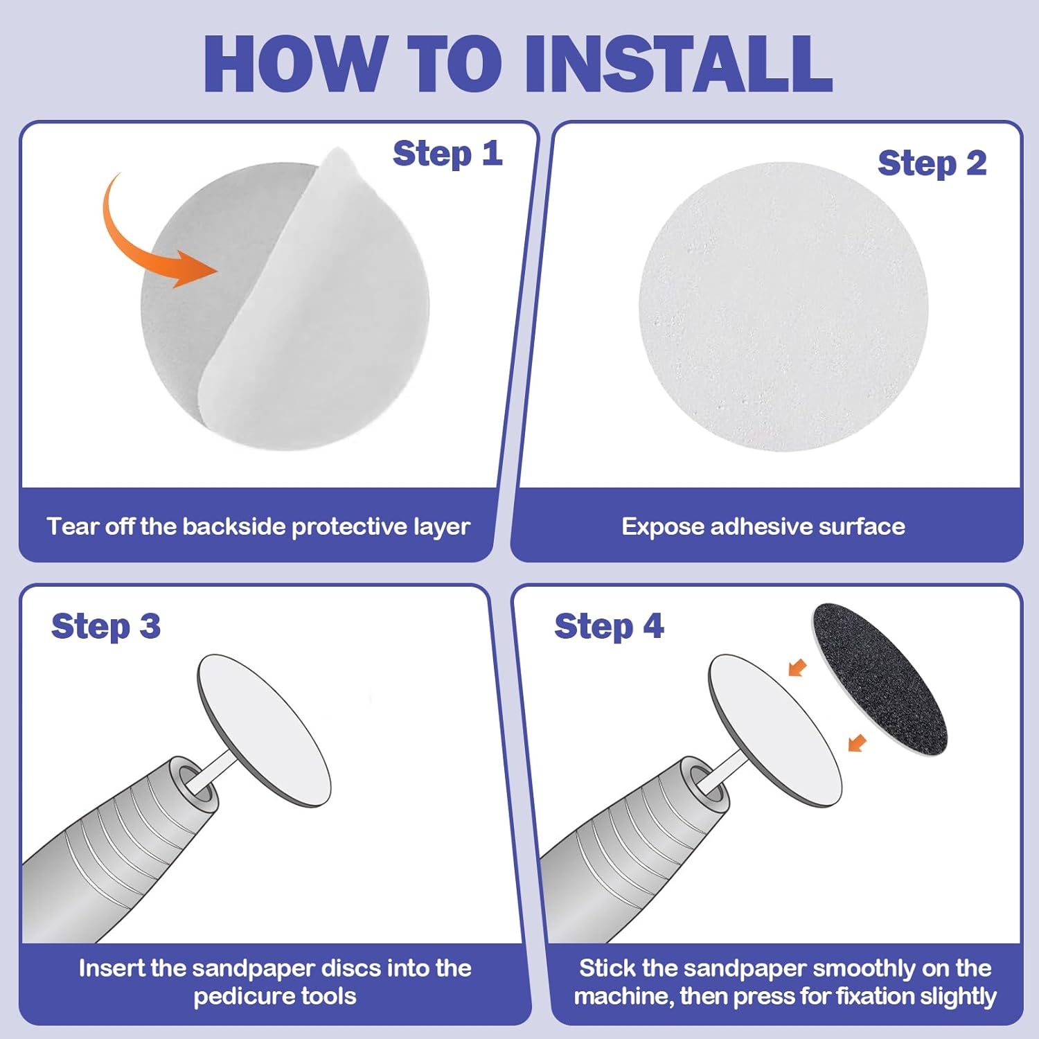 Replacement Sandpaper Discs Pad, 120 Mesh Callus Removal Pedicure Foot File Tools Accessories for Electric Foot File Pack of 120 image number 2