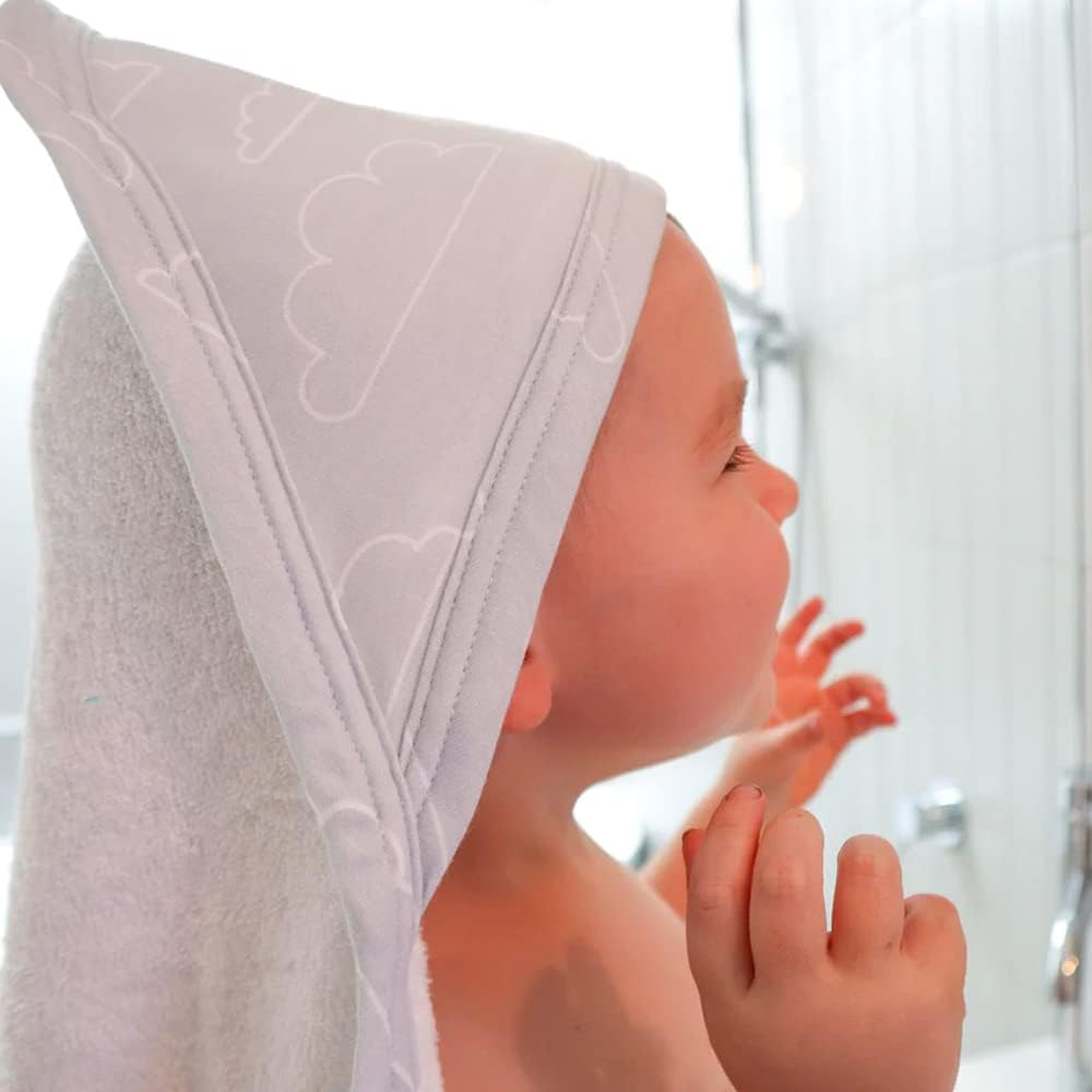 2PK Bubba Blue Bamboo 6.75X75Cm Nordic Hooded Towel Baby 0-12M Dusty Sky/Mint image number 5