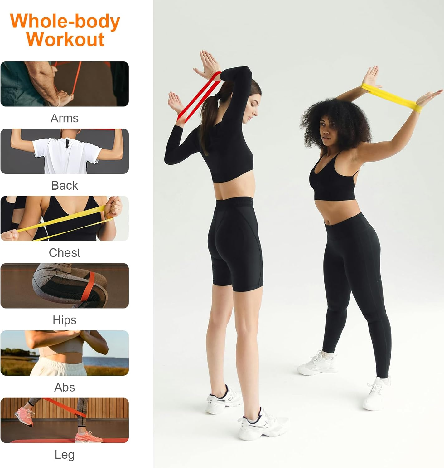 GRIFEMA GAK5001 Resistance Bands [Set of 5], Exercise Resistance Bands Set Women and Men, 5 Different Levels Stretch Bands for Exercise - for Home, Gym, Yoga, Training image number 5