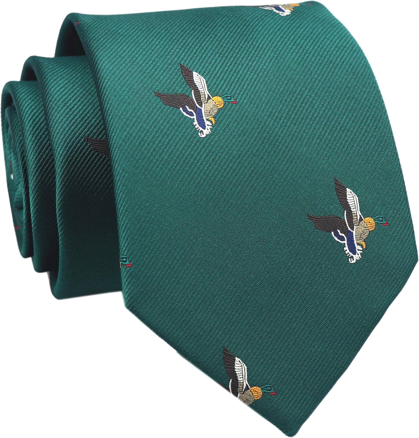 Elfeves Men'S Novelty Ties Flying Ducks Polka Dots Embroidered Handmade Formal Necktie