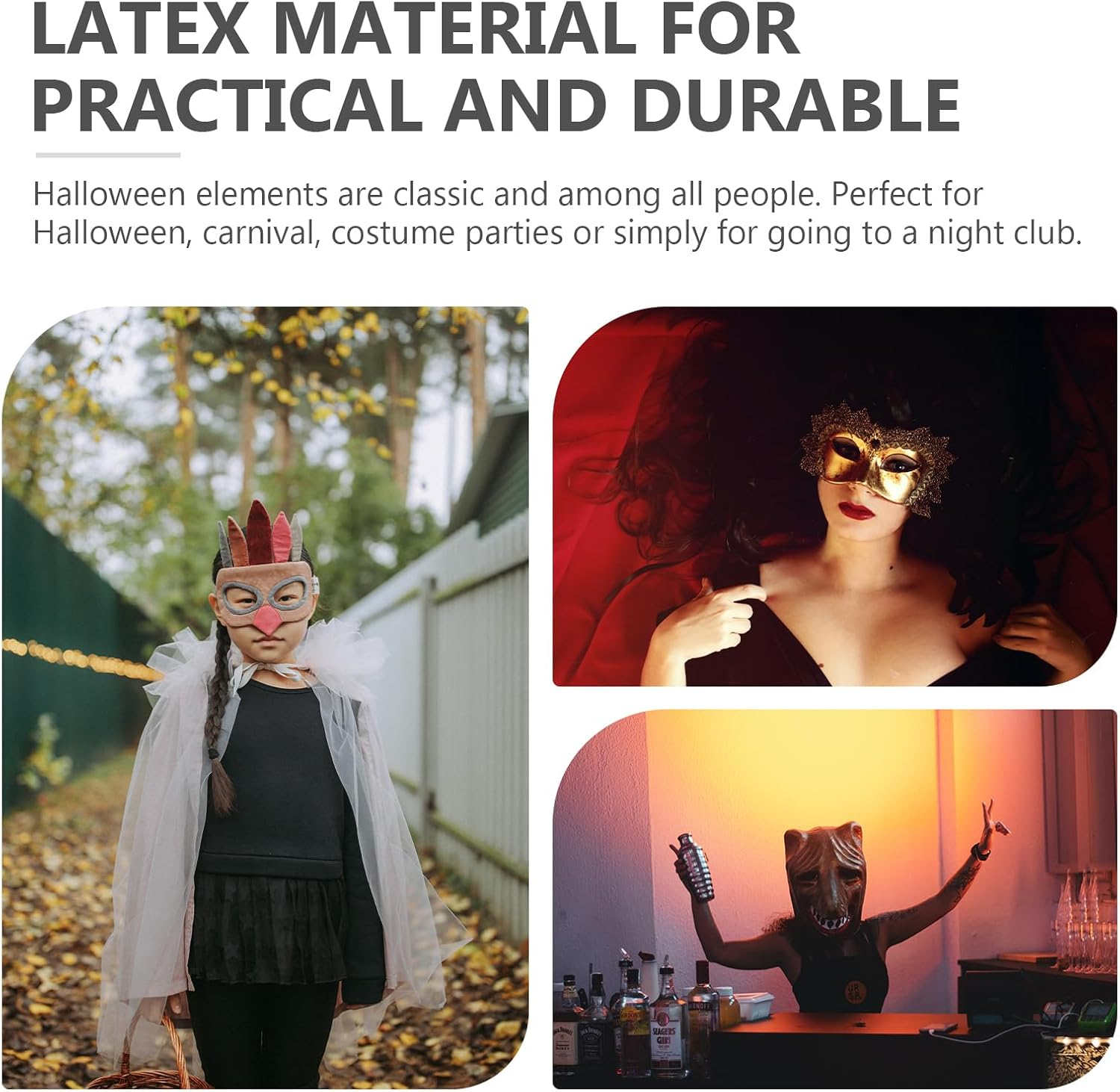 PRETYZOOM Halloween Latex Full Face Mask with 4 Eyes Design, Holiday Scary Mask Creepy Costume Accessory, Halloween Party Cosplay Supplies image number 4