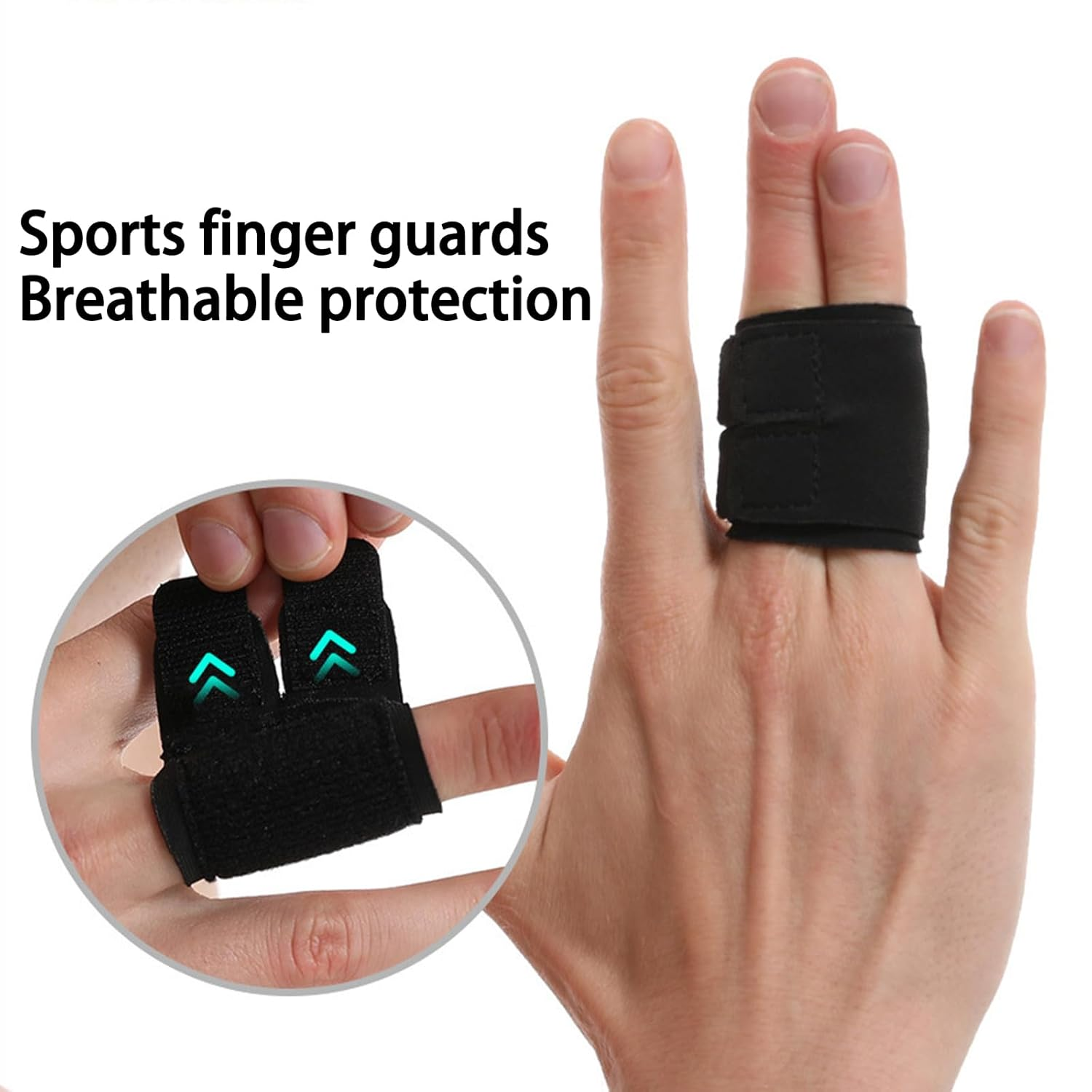 Finger Splints Finger Sleeves with Sports Compression Wraps for Basketball Tennis Volleyball Two Finger Protectors for Injury Prevention and Support image number 1