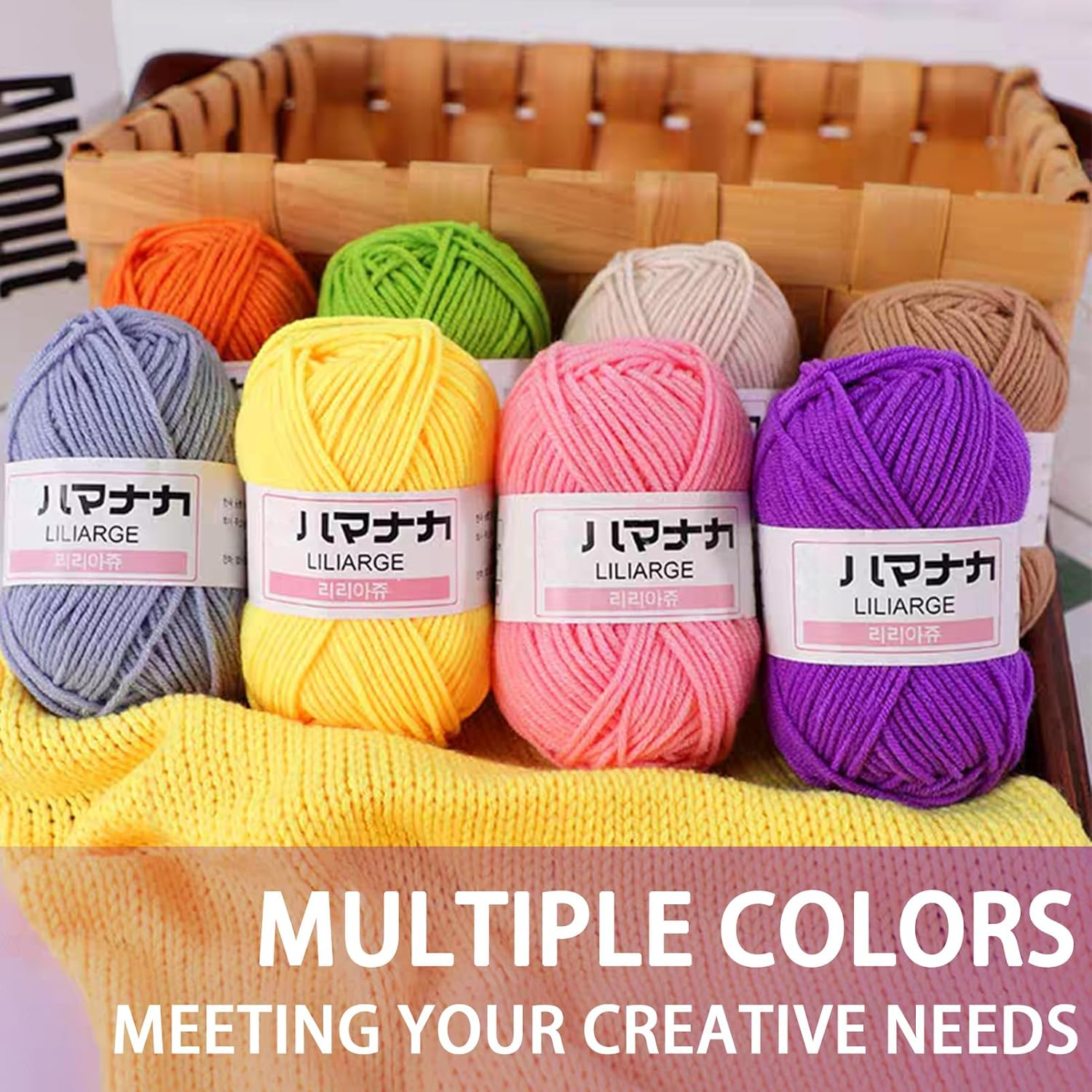 Knitting Yarn 16 Pack Soft Yarn for Crocheting and Knitting Craft Project Acrylic Crochet Yarn Ball image number 4