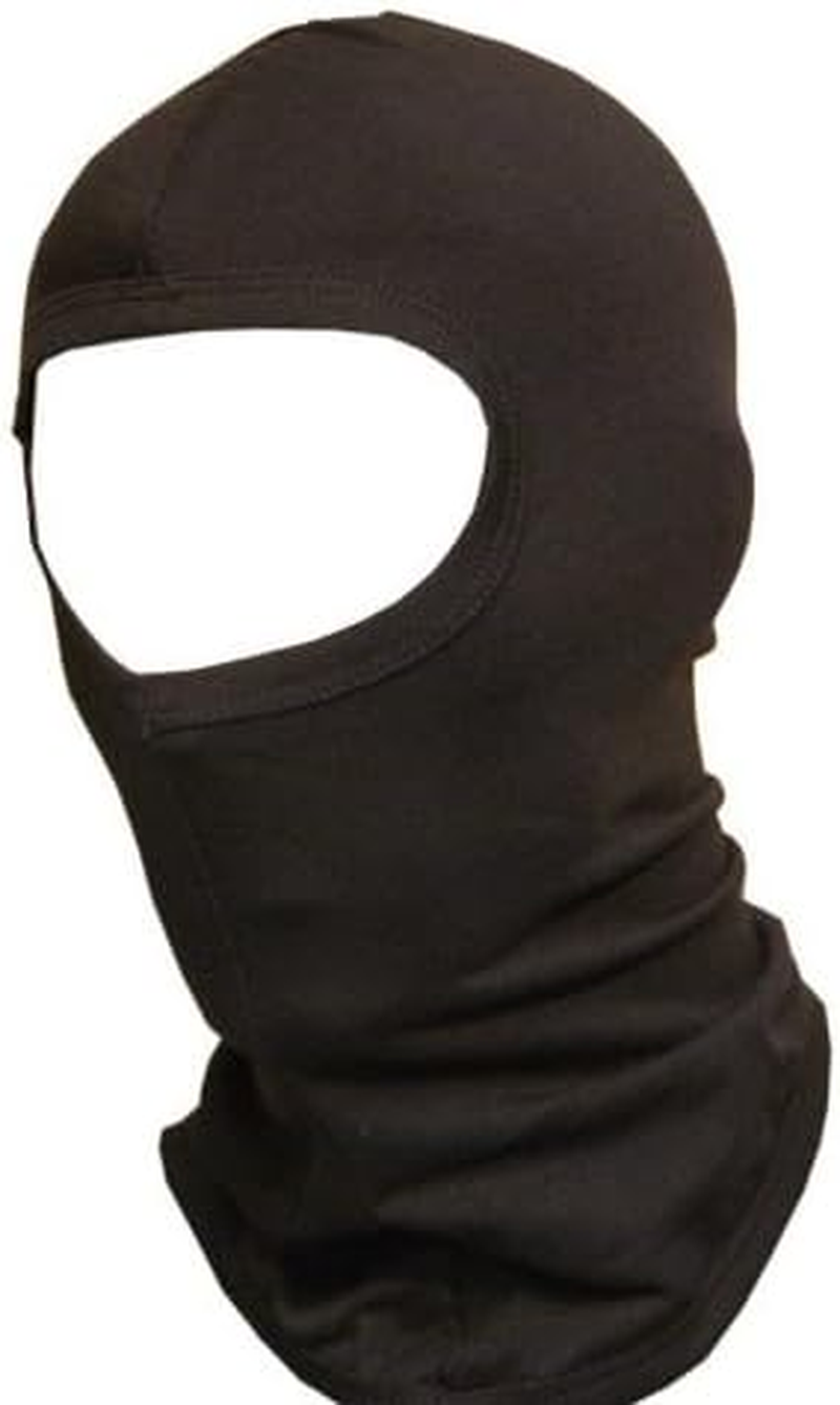Jasmine Silk Pure Silk Black Balaclava Thermal under Helmet Protection Mask Ski Cycle Motorcycle Bike - Black, Black, One Size