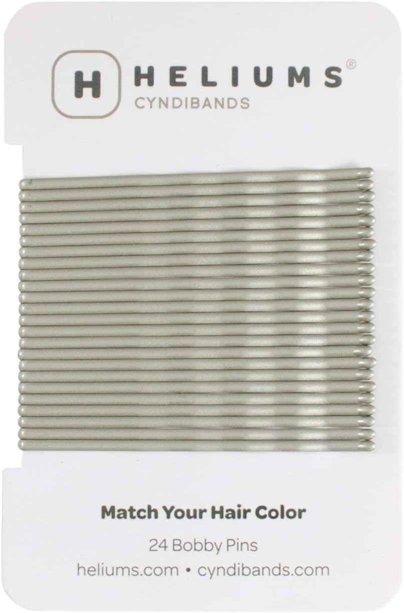Heliums Large Bobby Pins - Silver Gray - 2.5 Inch Extra Long Wavy Hair Pins - 24 Pack