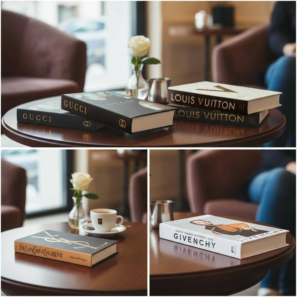 Decorative Books for Home Decor, Set of 4 Stylish Fake Book of Room Decor Aesthetic for Coffee Table Decor,Living Room, Table, Shelf, Modern Hardcover Stacked Display Books (Modern)